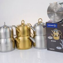 کتری و قوری کرکماز مدل DK-0118 استیل 1.3 و 2 لیتری